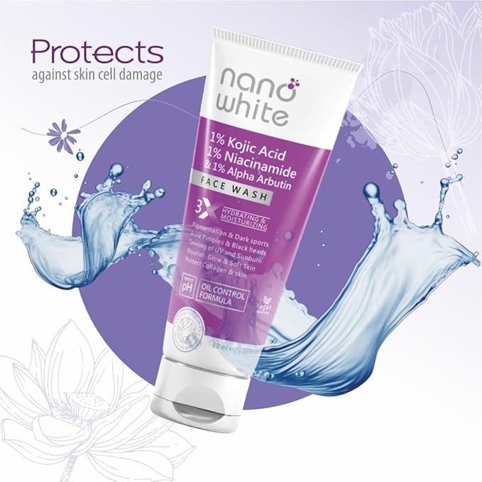 Nano White Face Wash | 1% Kojic, 1% Niacinamide & Alpha Arbutin