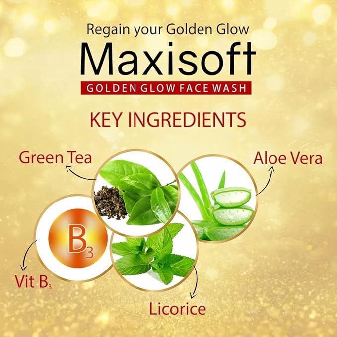 Maxisoft Golden Glow Face Wash | Nourishes & Brightens Skin