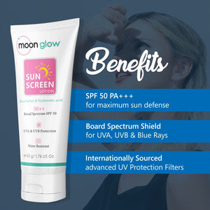 Moon Glow Sunscreen - SPF 50 PA+++ Shea Butter Sunscreen Lotion  (50 g)