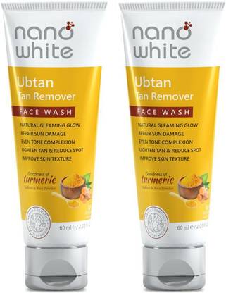 Nano White Ubtan tan Remover with Turmeric, Saffron and Rice Powder Face Wash  (60 ml)